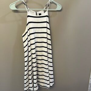 Lulus blue and white striped swing dress size small